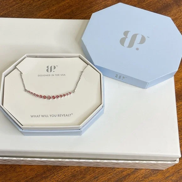 Bomb Party Necklace For The Weekend Light Rhodolite CZ Rhodium Plating - Picture 4 of 4